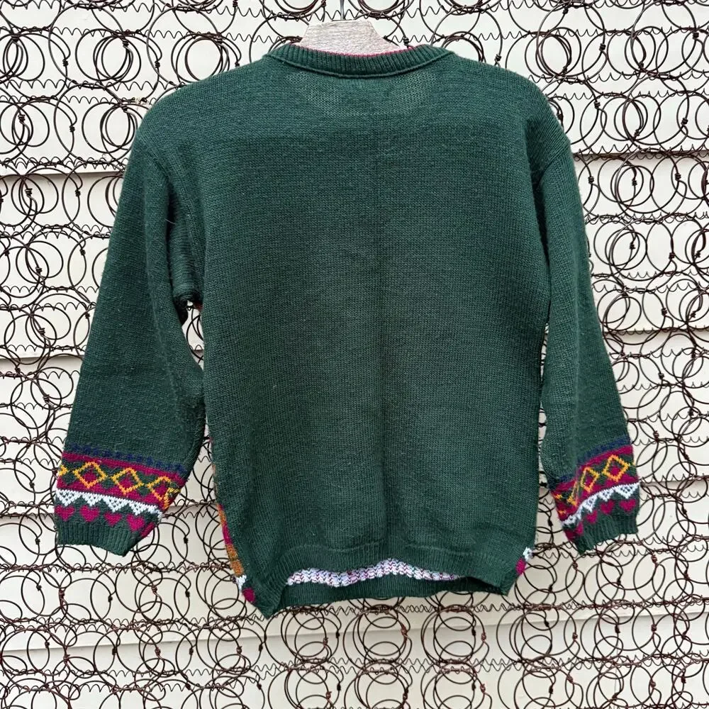 Vintage 90s Jet Set kids 3d bears buttons sweater size medium